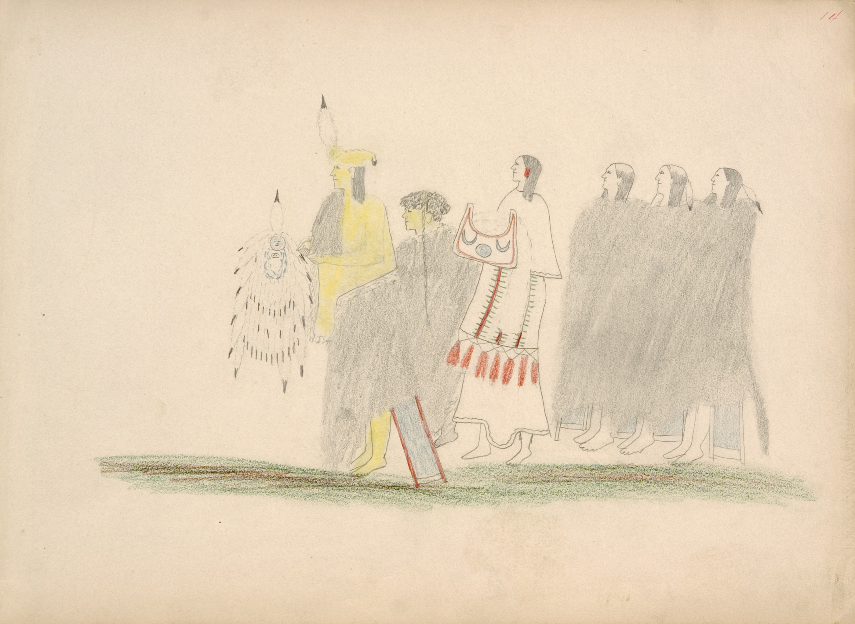 To-hane-daugh and Party Carrying 'Medicine' to Medicine Lodge