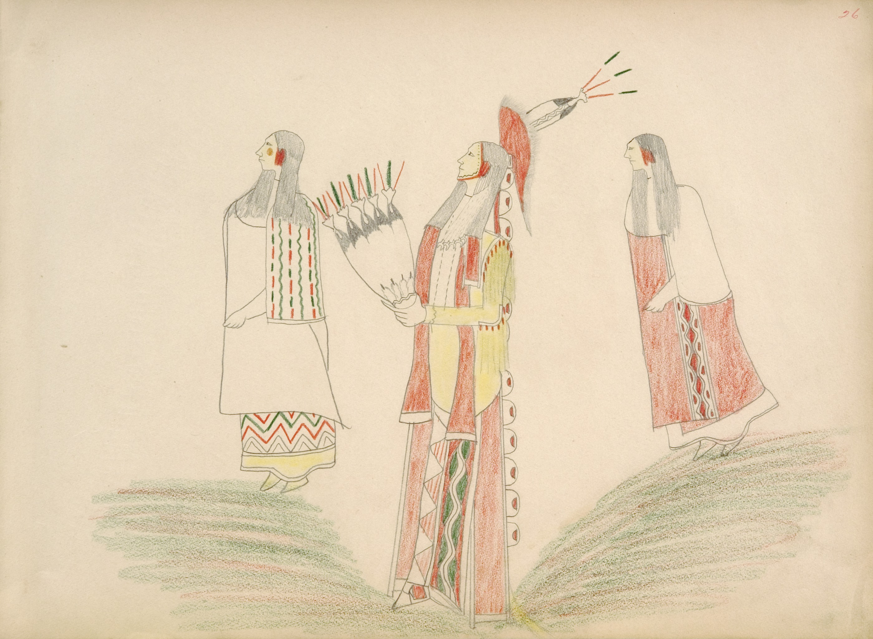 Chanate (Kiowa) Stealing Two Maidens (Kiowa)