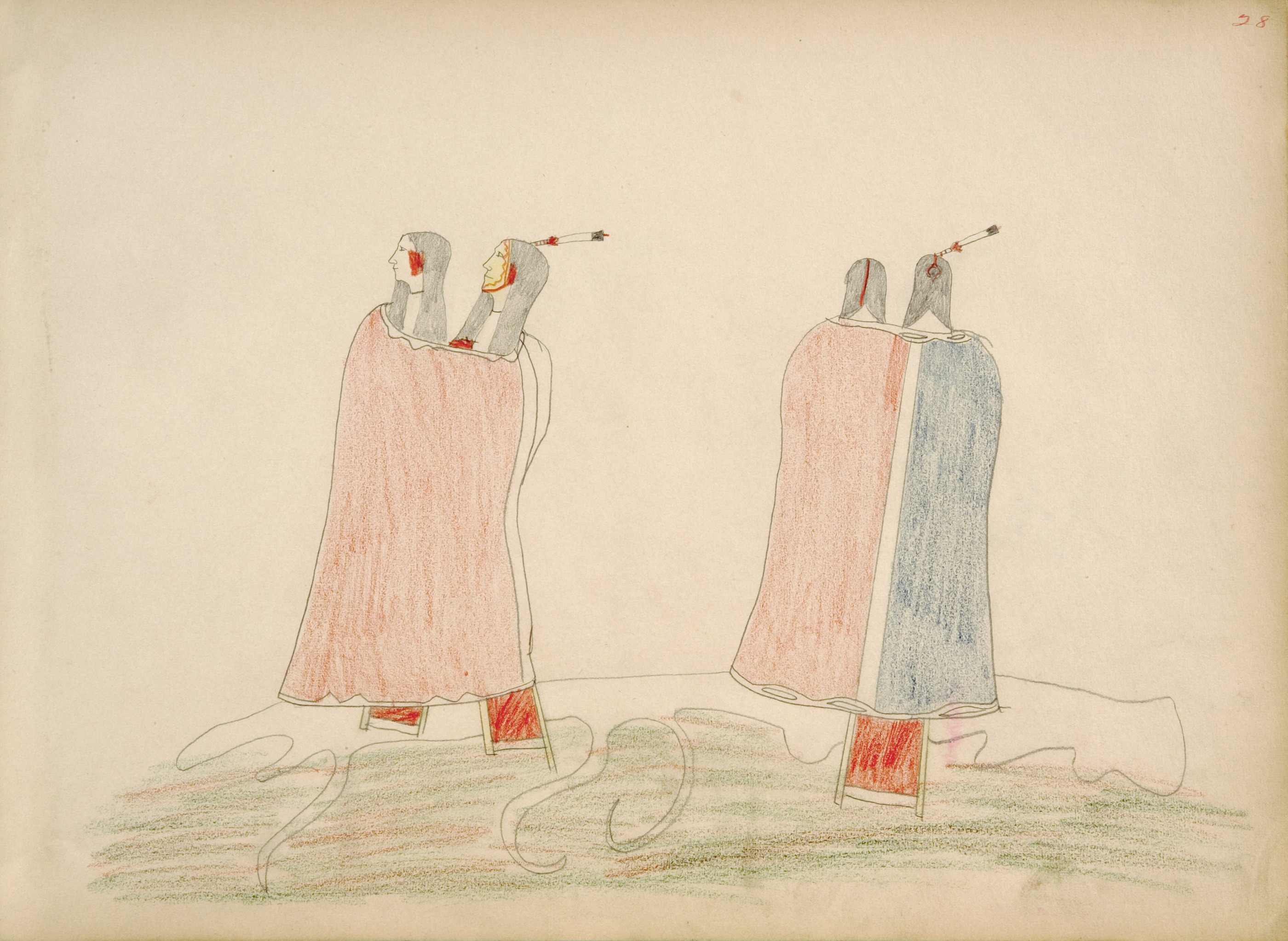 Pau-geat and Yo-ya (Kiowas) Making Love to Two Kiowa Maidens