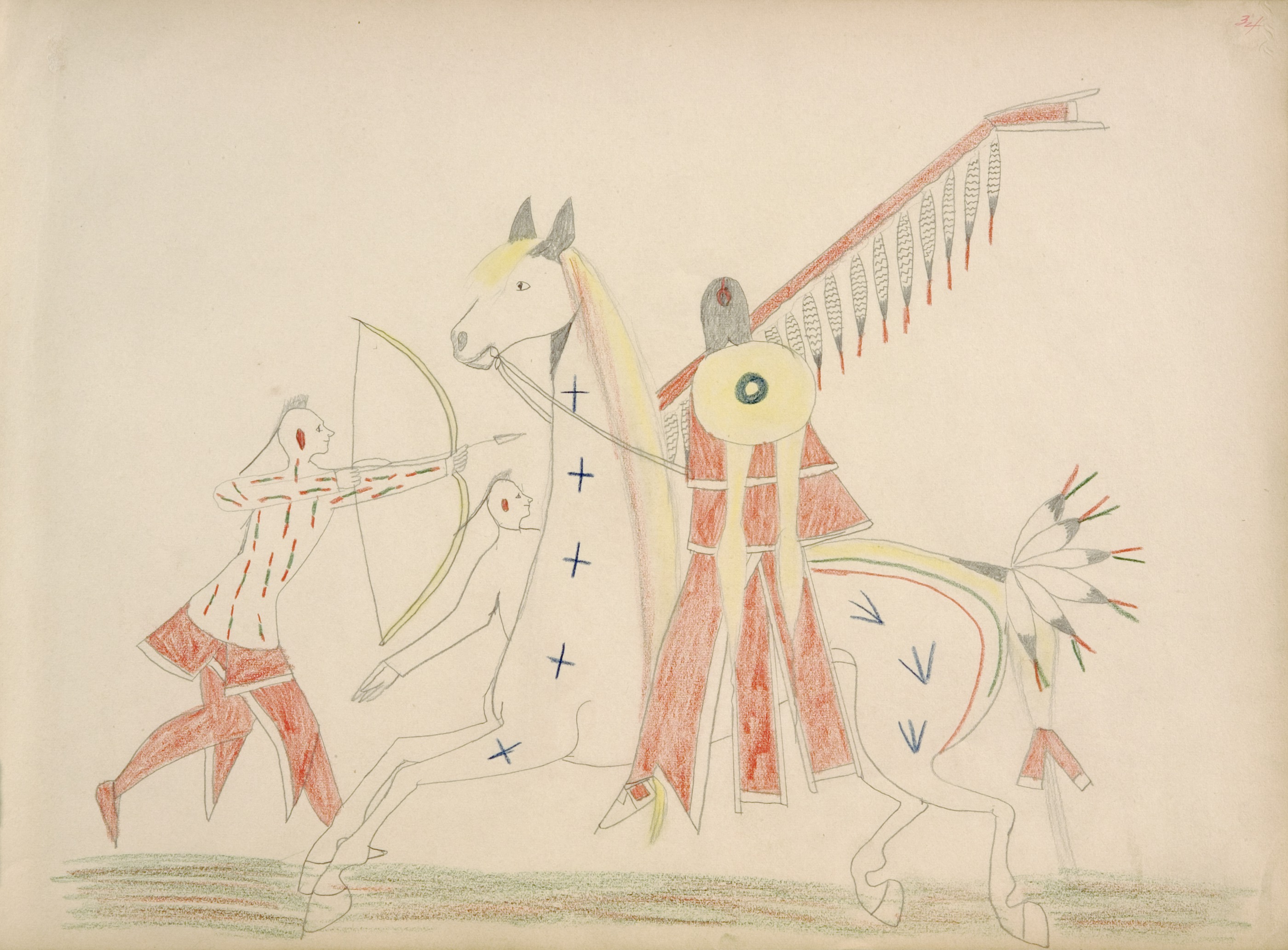 Pau-ah (Kiowa) Killing Two Pawnees 