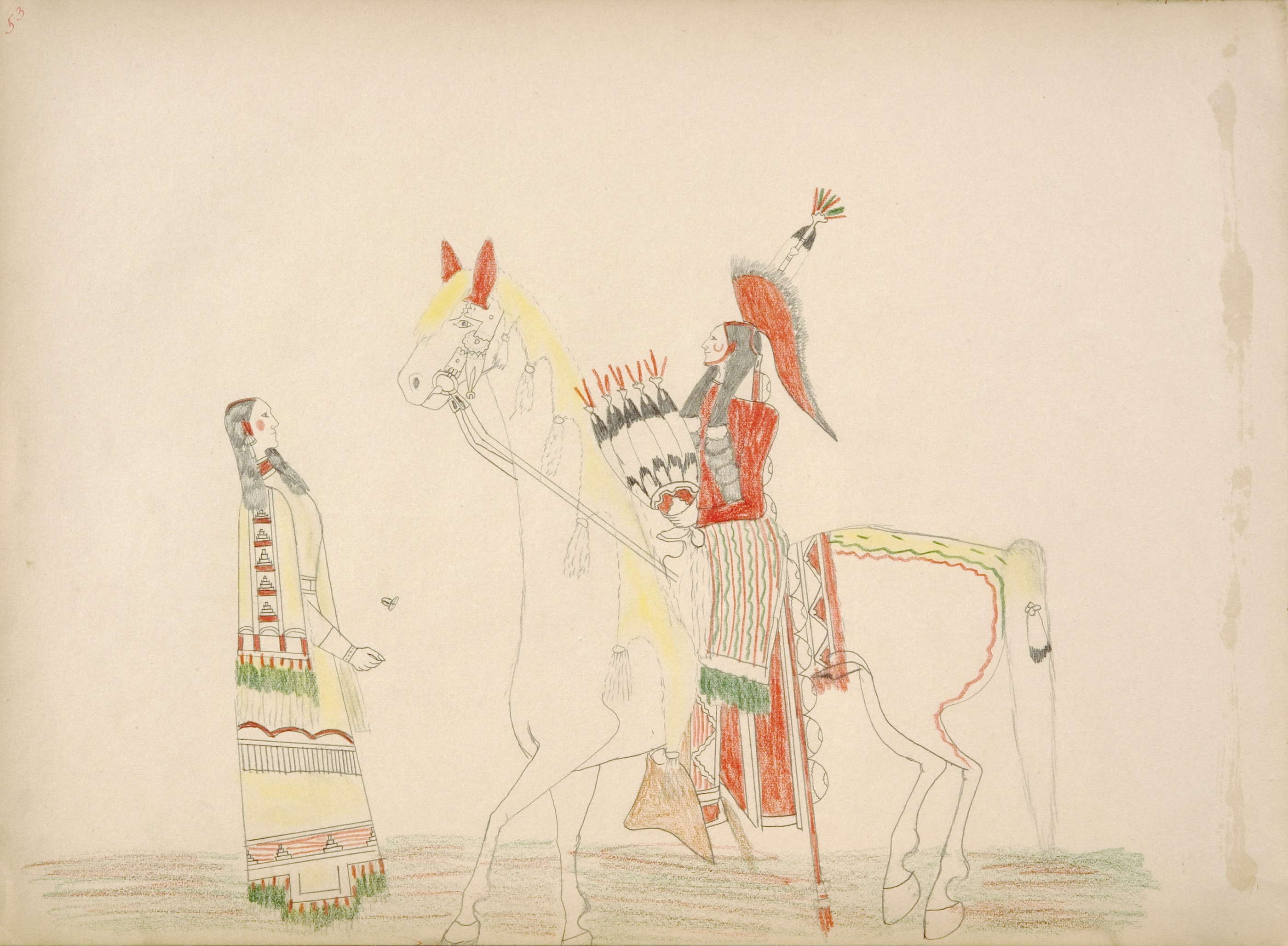 Go-ye tahbo (Kiowa) Fails in His Attempt to Persuade Kiowa Married Woman to Elope with Him 