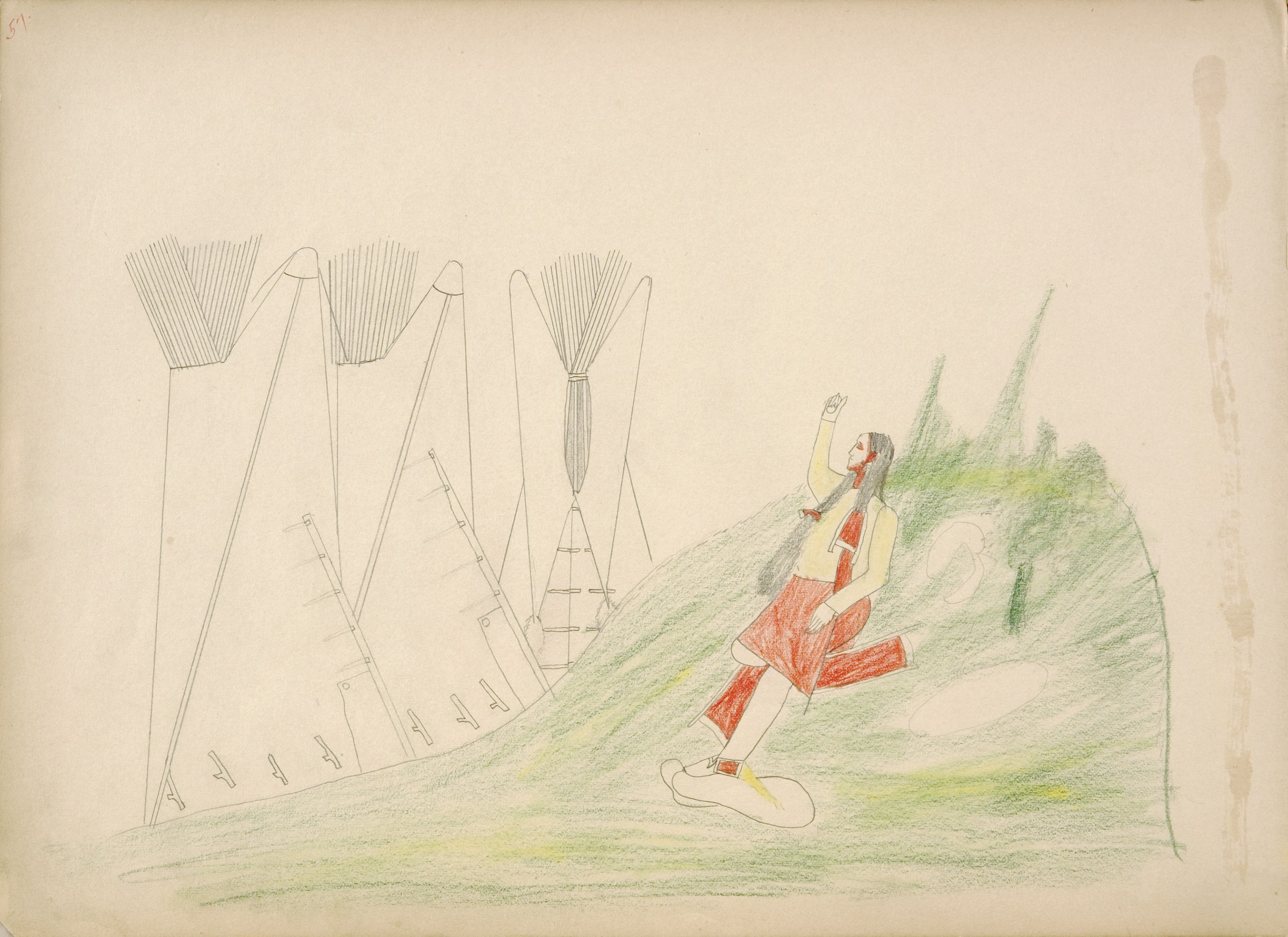 Ah-tah-lah (Kiowa) Journeying to His Sweetheart's Lodge