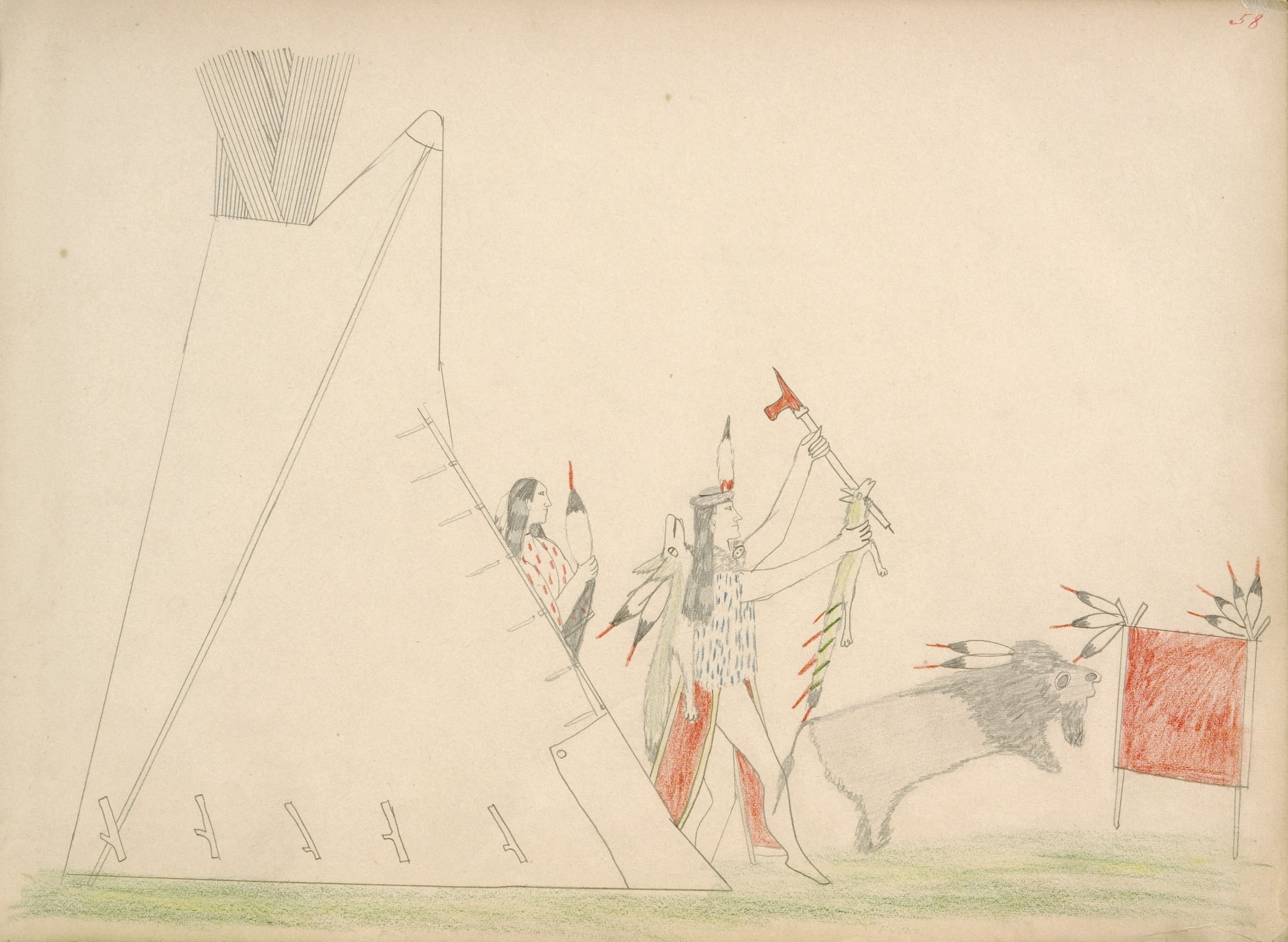 Tau-ta-Kah (Kiowa) Making Medicine in Accordance with Old Custom 