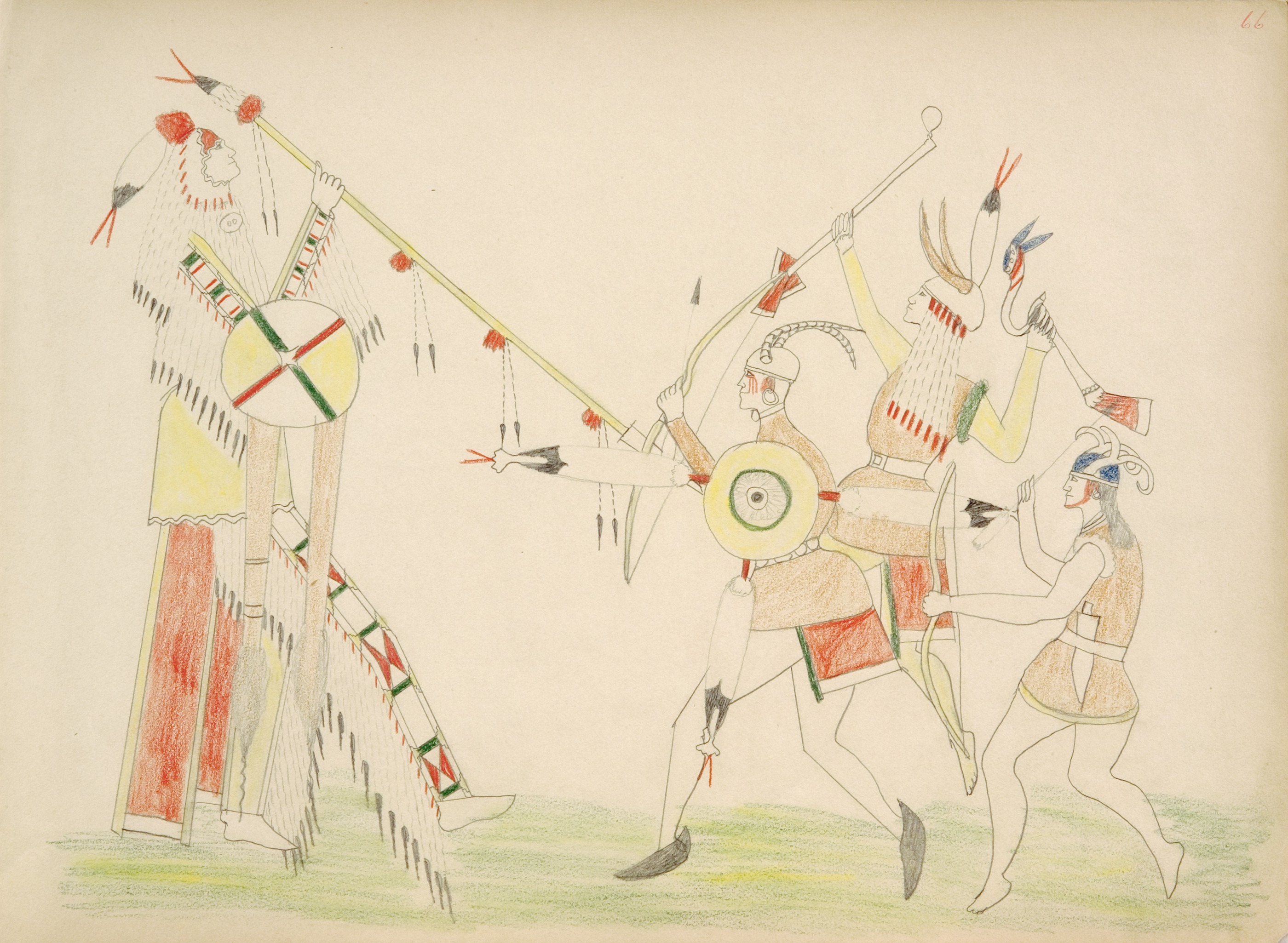 I-Yau (Kiowa) Kills one of the Sioux Attacking Him and then Escapes