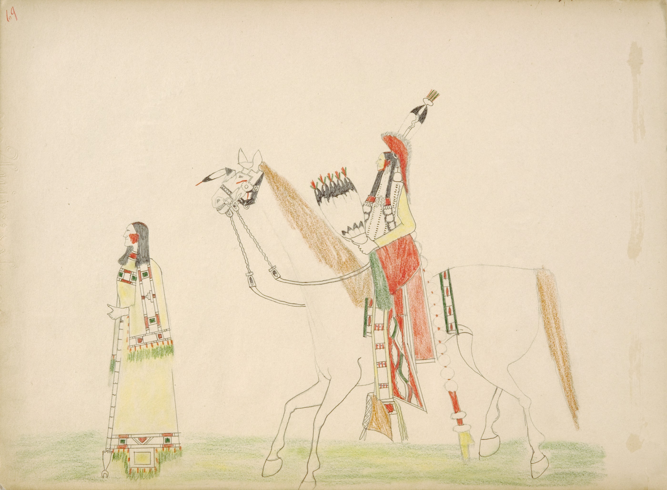 Peadle-Kah and Mau-Saw (Kiowas) Rivals for the Affections of Kiowa Maiden - Peadle-Kah Successful